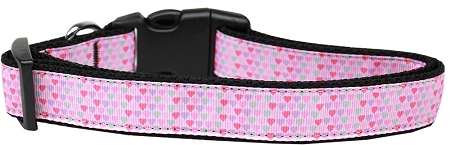 Many Mini Hearts Nylon Dog Collar Large